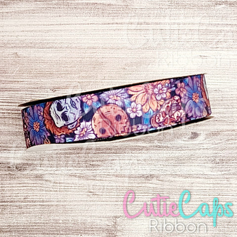 Floral Horror Single Sided Grosgrain Ribbon, 7/8