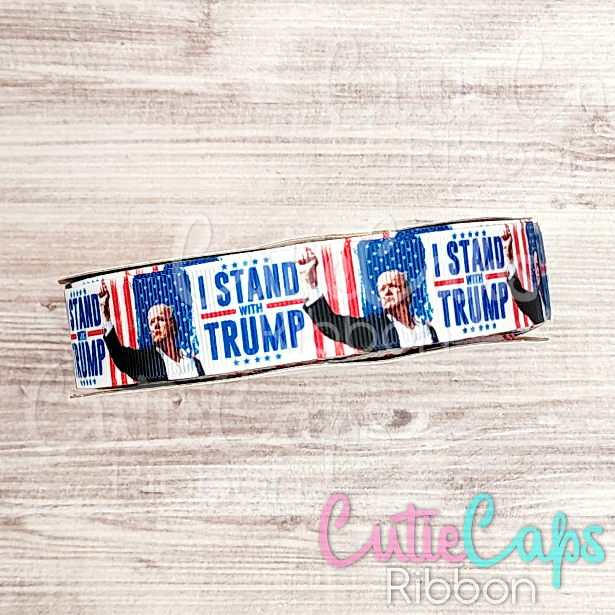 Trump, I stand with Trump Single Sided Grosgrain Ribbon, 7/8