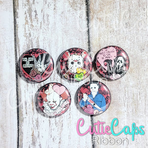 Horror Flatback Button Set of 5