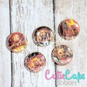 Horror Flatback Button Set of 5