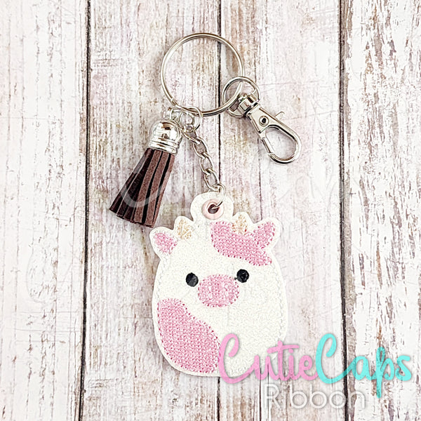 Squishy Cow Feltie Keychain