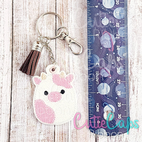 Squishy Cow Feltie Keychain