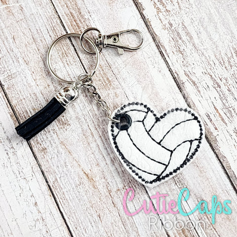 Volleyball Heart Feltie Keychain