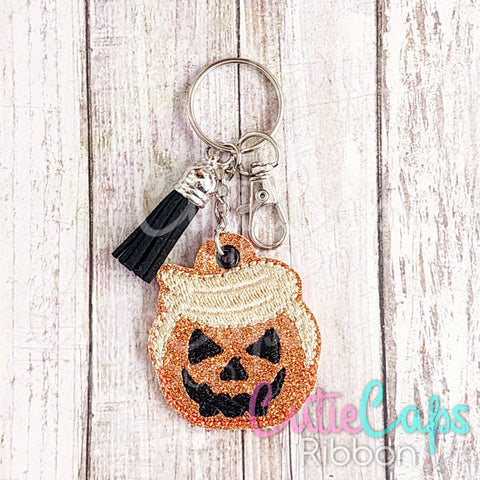 Halloween pumpkin Trumpkin Feltie Keychain