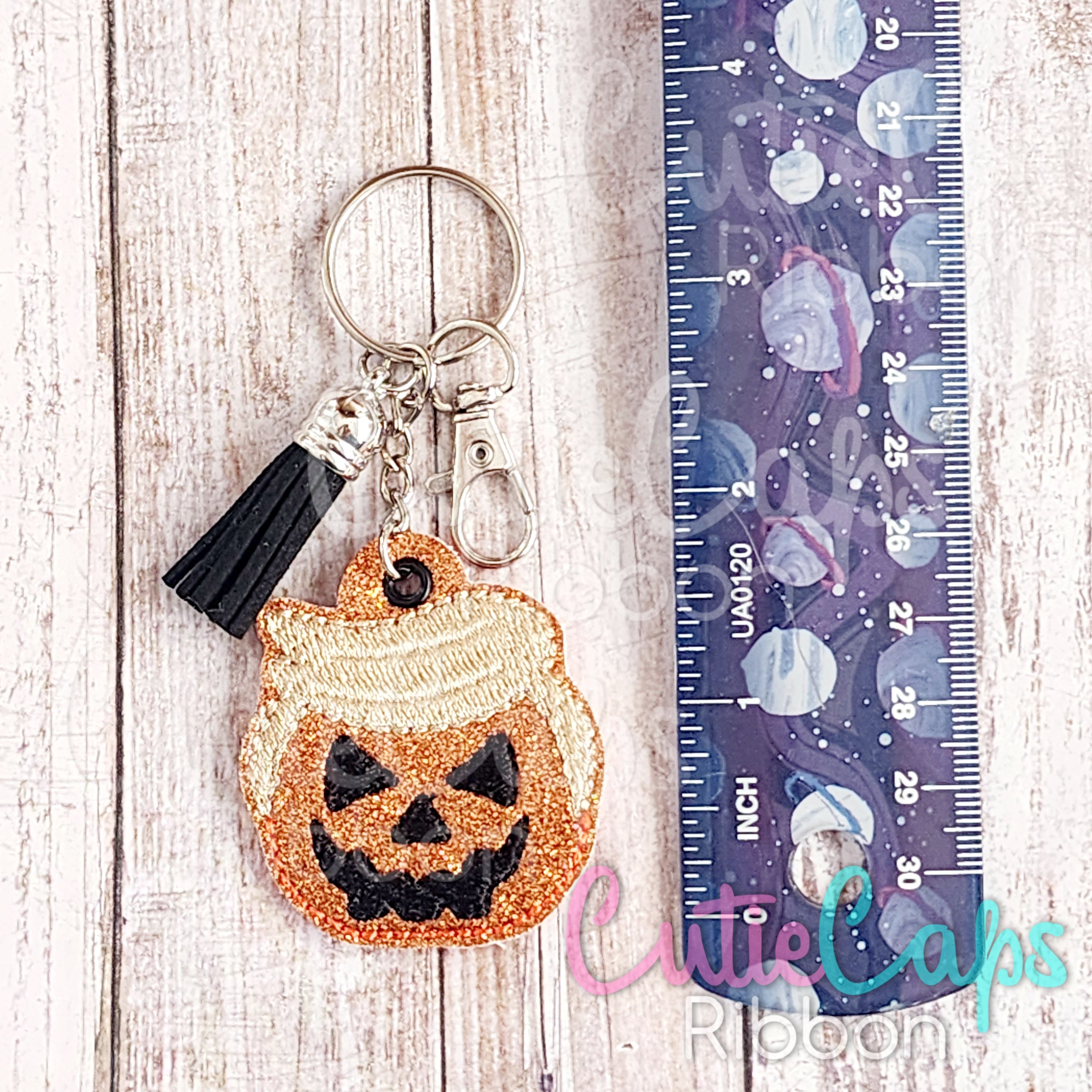 Halloween pumpkin Trumpkin Feltie Keychain