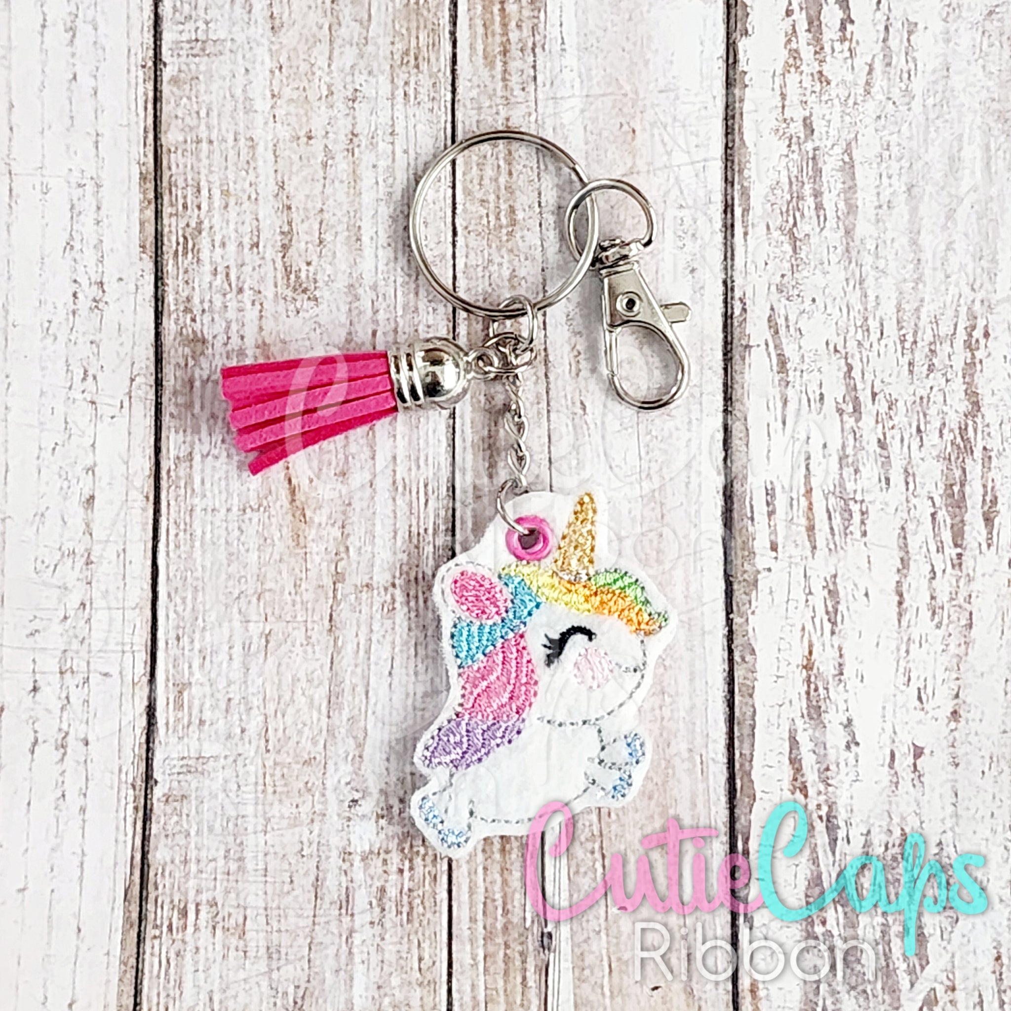 Unicorn Feltie Keychain