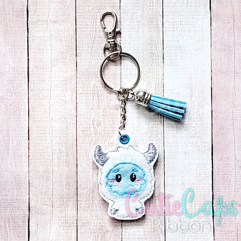 Cute Abominable Snowman Feltie Keychain