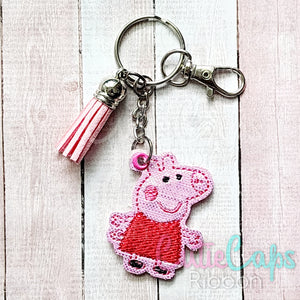 Cute Pig Feltie Keychain