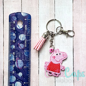 Cute Pig Feltie Keychain