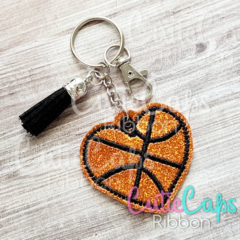 Basketball Heart Feltie Keychain