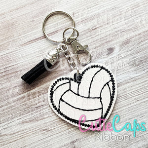 Volleyball Heart Feltie Keychain