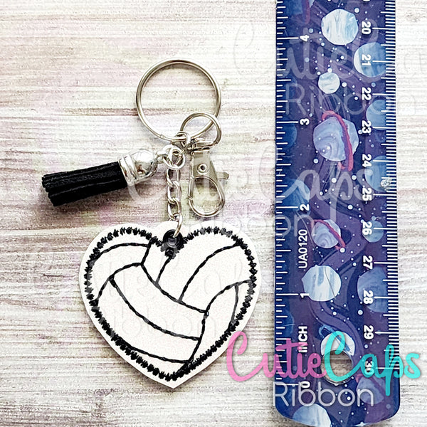Volleyball Heart Feltie Keychain