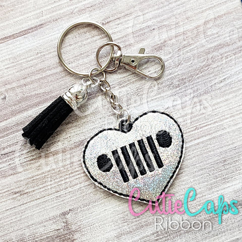 Car Heart Feltie Keychain