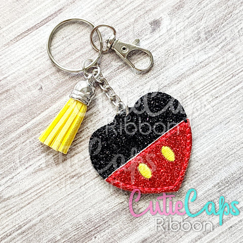 Mouse Heart Feltie Keychain