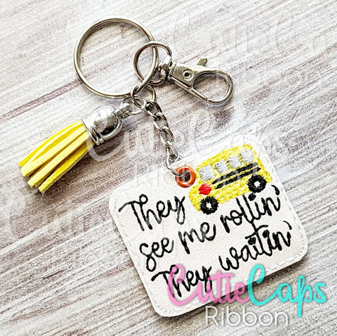 Bus Driver Feltie Keychain