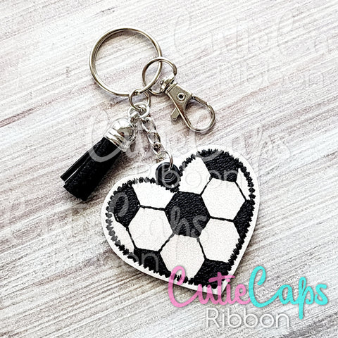 Soccer Heart Feltie Keychain