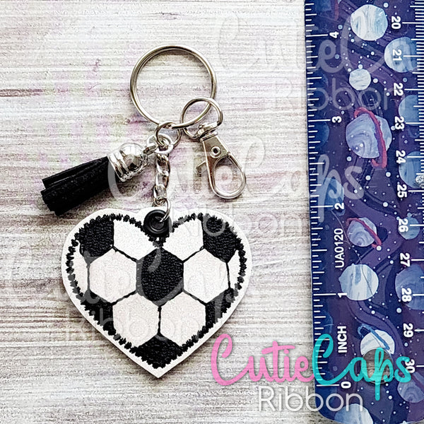 Soccer Heart Feltie Keychain