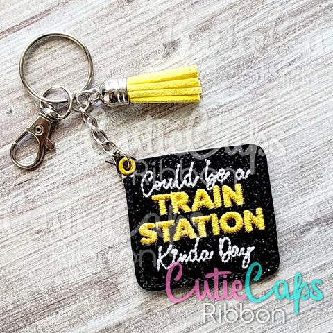 Train Station TV Show Feltie Keychain