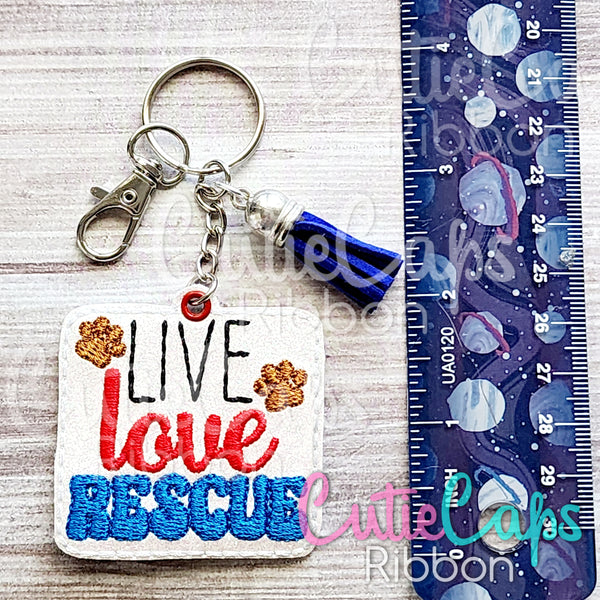 Live Love Rescue Feltie Keychain
