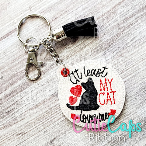 Vday Cat Feltie Keychain