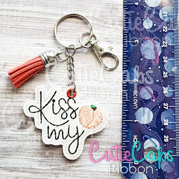 Kiss my Peach Feltie Keychain