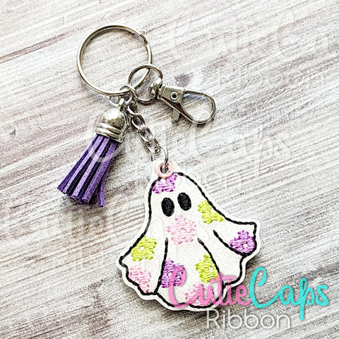 Floral Ghost Feltie Keychain