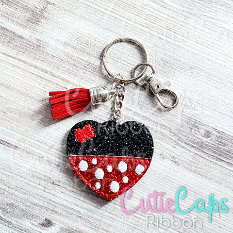 Mouse Heart Feltie Keychain