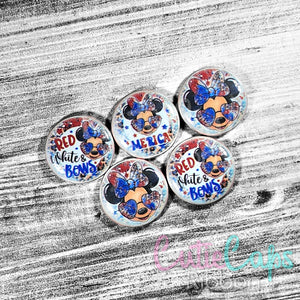 Patriotic 1in Flatback Button Set of 5