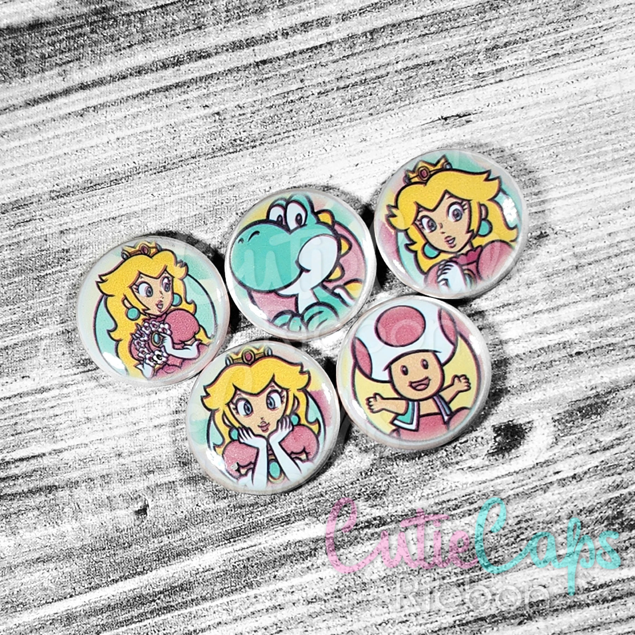 Gaming Princess 1in Flatback Button Set of 5