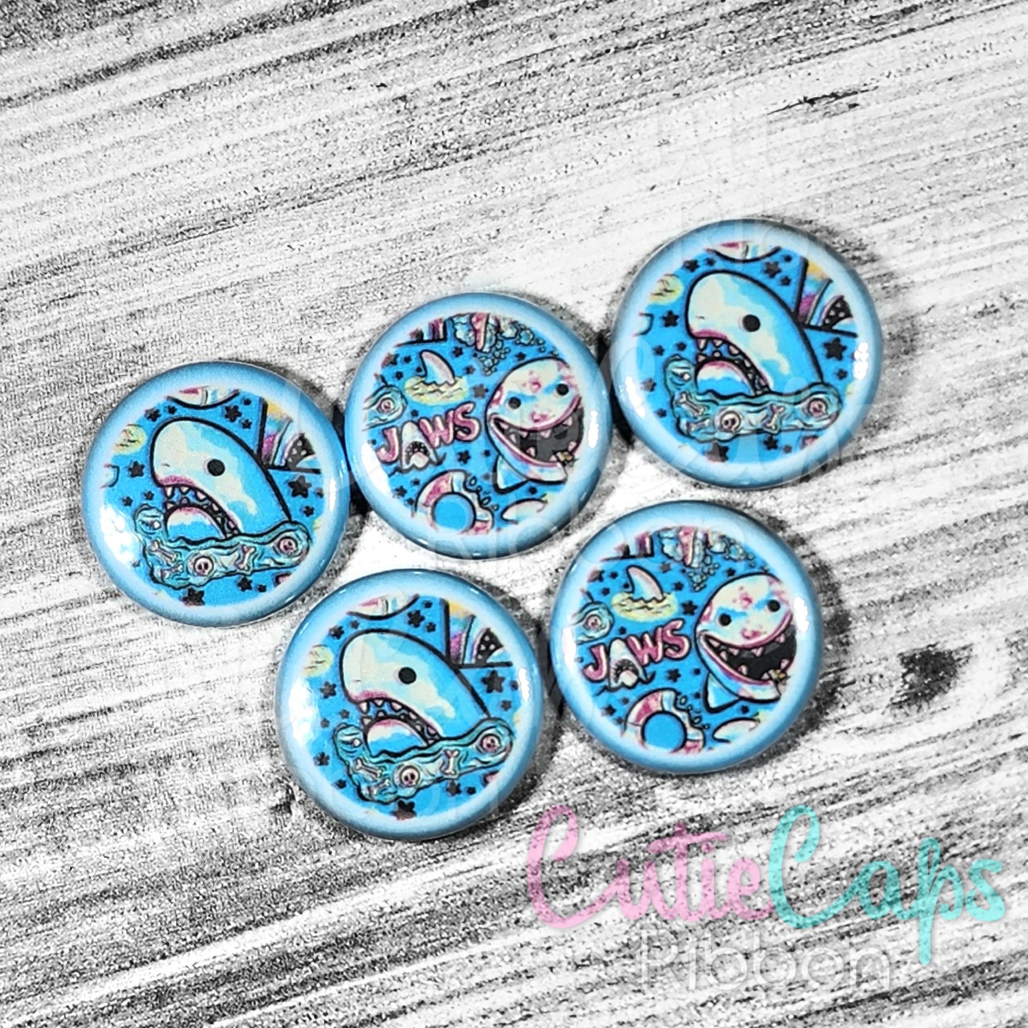 Shark 1in Flatback Button Set of 5