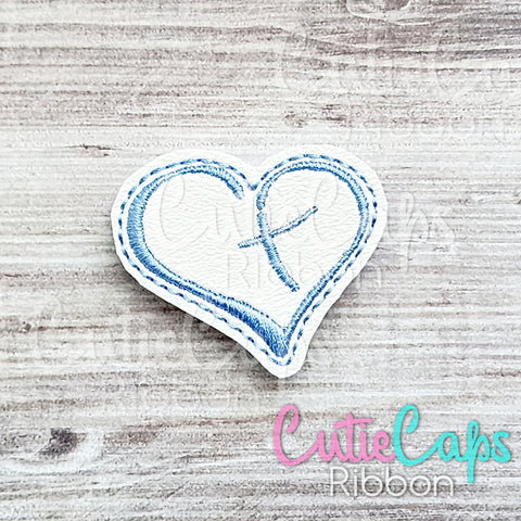 Blue Cross Heart Cute Fridge / Locker Magnet