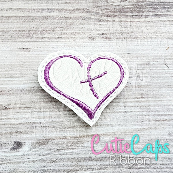 Purple Cross Heart Cute Fridge / Locker Magnet