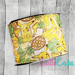 Pika Pineapple Double Sided Ribbon, size 3in