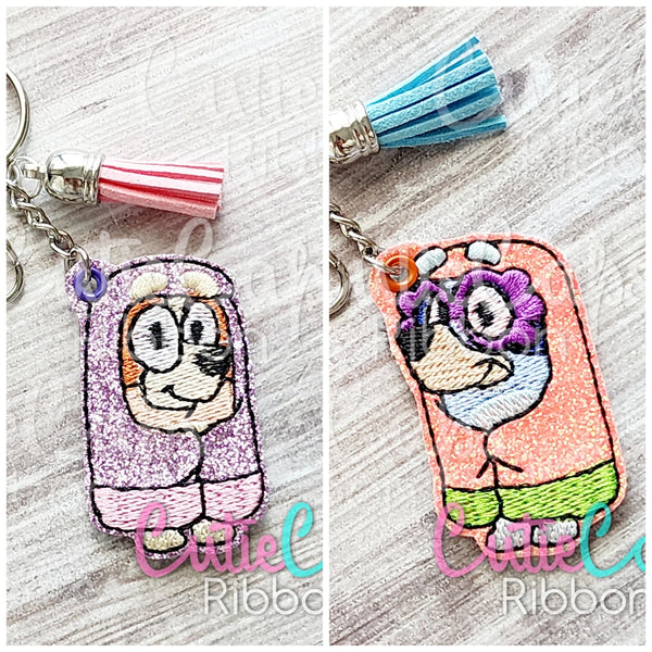 Old Ladies Feltie Keychains - Sold Individually
