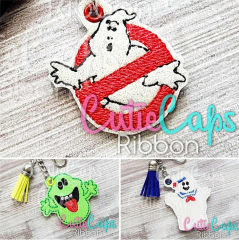 Ghost Marshmallow or Slimer Feltie Keychain