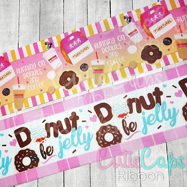 Donut Ribbon Bundle. Includes 1 yard of each 3in ribbon design as pictured