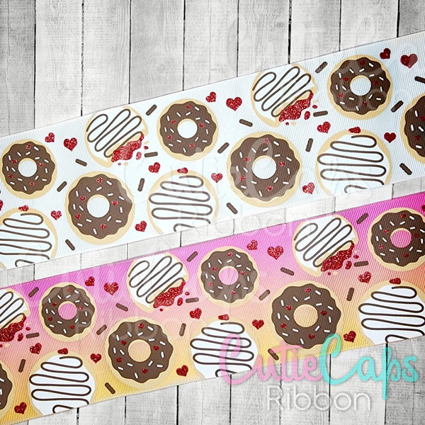 Donut Ribbon Bundle. Includes 1 yard of each 3in ribbon design as pictured with 2 already cut felties