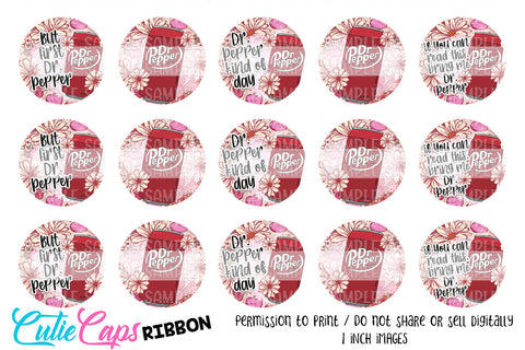 Valentine Soft Drink, 1" Bottle cap images