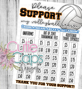 Volleyball fundraiser template, clear the board, minimal fundraising poster for sports team or club, sponsor my uniform