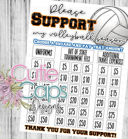 Volleyball fundraiser template, clear the board, minimal fundraising poster for sports team or club, sponsor my uniform