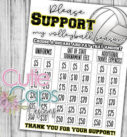 Volleyball fundraiser template, clear the board, minimal fundraising poster for sports team or club, sponsor my uniform