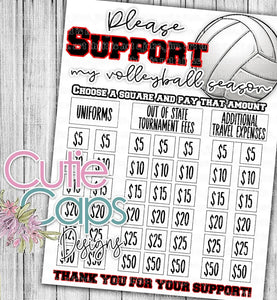 Volleyball fundraiser template, clear the board, minimal fundraising poster for sports team or club, sponsor my uniform