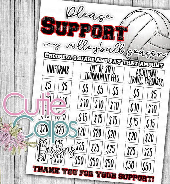 Volleyball fundraiser template, clear the board, minimal fundraising poster for sports team or club, sponsor my uniform