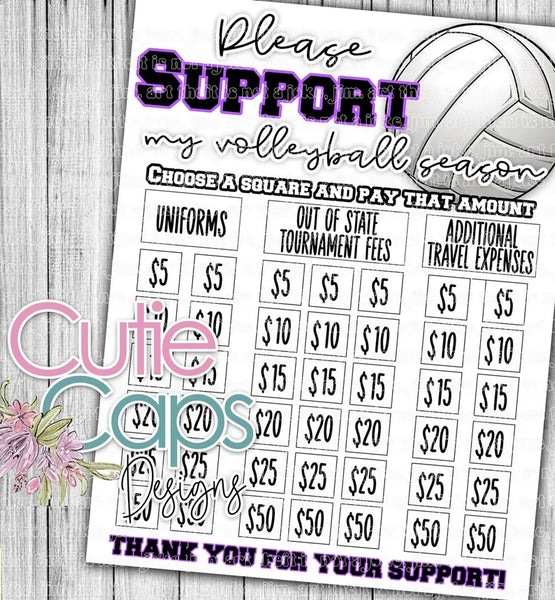 Volleyball fundraiser template, clear the board, minimal fundraising poster for sports team or club, sponsor my uniform