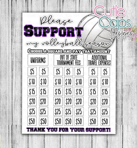 Volleyball fundraiser template, clear the board, minimal fundraising poster for sports team or club, sponsor my uniform