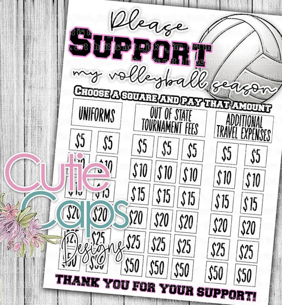 Volleyball fundraiser template, clear the board, minimal fundraising poster for sports team or club, sponsor my uniform