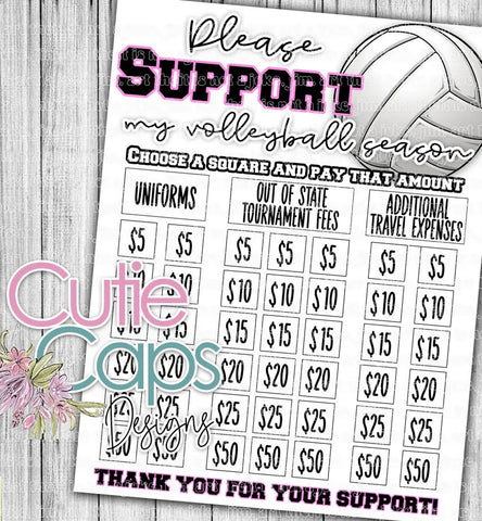 Volleyball fundraiser template, clear the board, minimal fundraising poster for sports team or club, sponsor my uniform