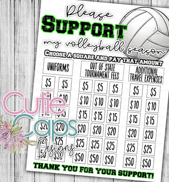 Volleyball fundraiser template, clear the board, minimal fundraising poster for sports team or club, sponsor my uniform