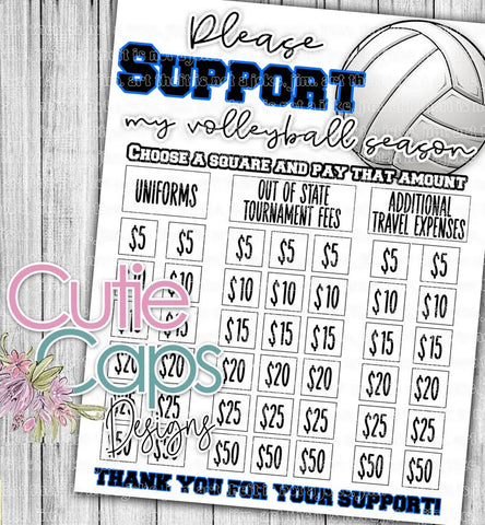 Volleyball fundraiser template, clear the board, minimal fundraising poster for sports team or club, sponsor my uniform