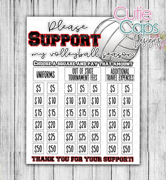 Volleyball fundraiser template, clear the board, minimal fundraising poster for sports team or club, sponsor my uniform